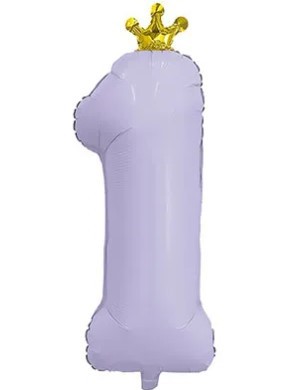 1207-4720 Шар цифра 1 66см С короной Lavender 1207-4720 Шар цифра 1 66см С короной Lavender
