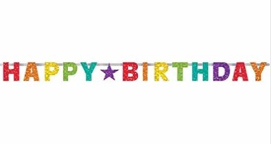 1505-1823 Гирлянда Happy Birthday голография 240см 1505-1823 Гирлянда Happy Birthday голография 240см